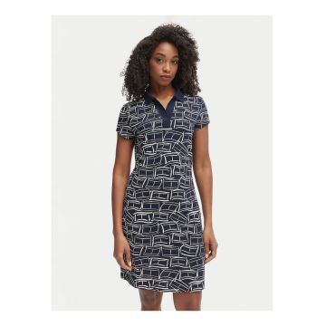 Rochie cu model grafic si maneci scurte