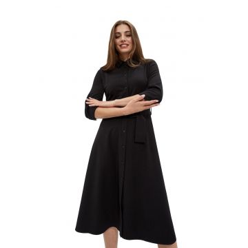 Rochie de dama -  Poliester - Viscoza - Negru` - Negru