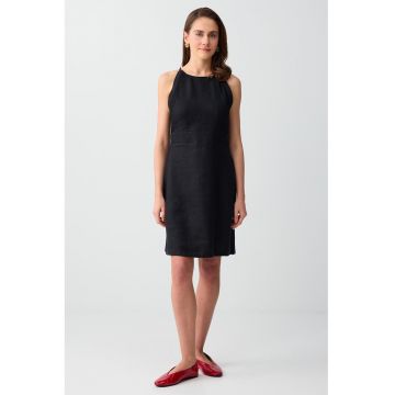 Rochie de in - fara maneci - Negru