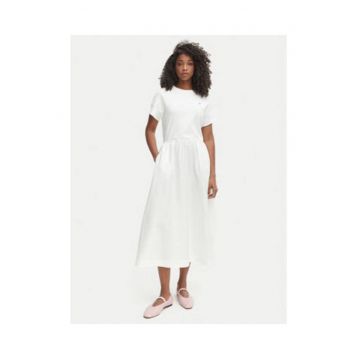 Rochie din amestec de bumbac organic cu doua buzunare