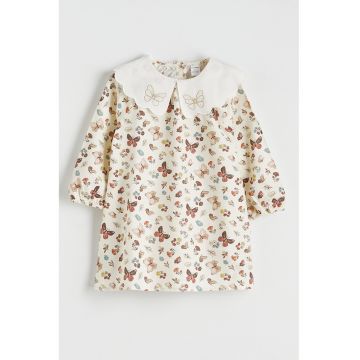 Rochie din bumbac cu imprimeu cu fluture - Maro/Galben/Albastru