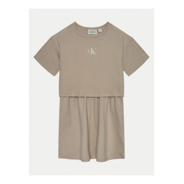 Rochie din bumbac cu logo