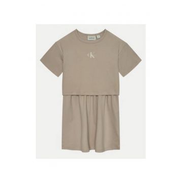 Rochie din bumbac cu logo