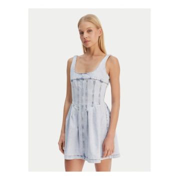 Rochie din denim cu decolteu rotund