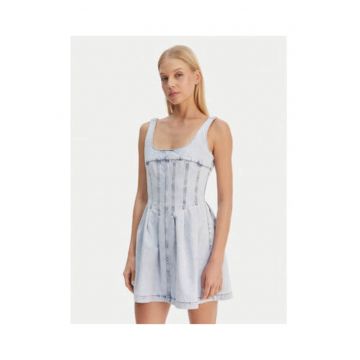 Rochie din denim cu decolteu rotund