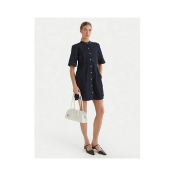 Rochie din denim cu nasturi -