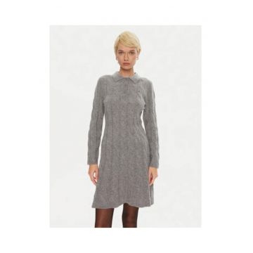 Rochie din lana cu guler polo -