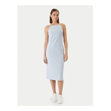 Rochie dreapta midi cu decolteu patrat