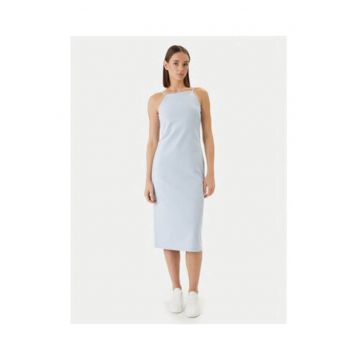 Rochie dreapta midi cu decolteu patrat