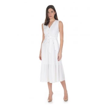 Rochie evazata cu cordon in talie