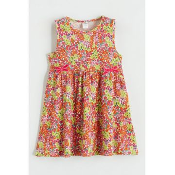 Rochie evazata cu imprimeu floral - Multicolor