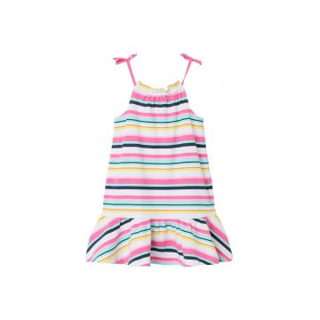 Rochie fete  volane - multicolor - bumbac organic