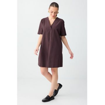 Rochie lejera cu decolteu in V - Violet prafuit