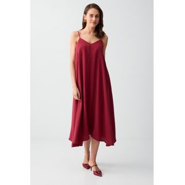Rochie lejera din amestec de modal - Rosu inchis