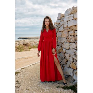 Rochie maxi cu croiala petrecuta Stela