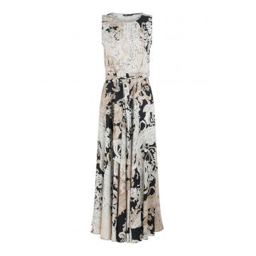 Rochie maxi evazata cu imprimeu