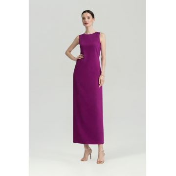 Rochie maxi fara maneci Dusk - Roz fandango
