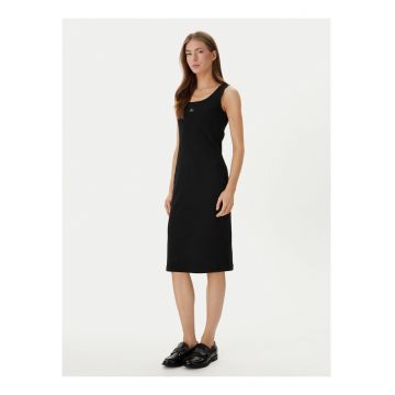 Rochie midi cambrata cu decolteu patrat