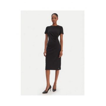 Rochie midi cambrata cu maneca scurta