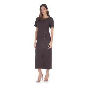 Rochie midi cu nasturi decorativi