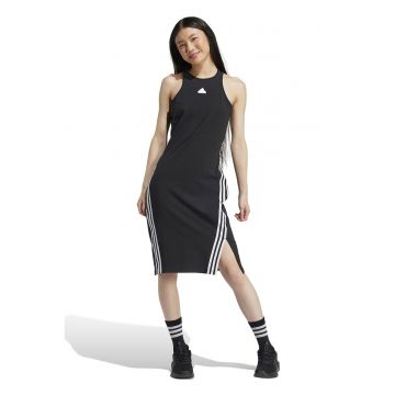 Rochie midi cu slit lateral Future Icons 3-Stripes - Alb/Negru
