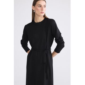 Rochie midi cu un cordon - Negru