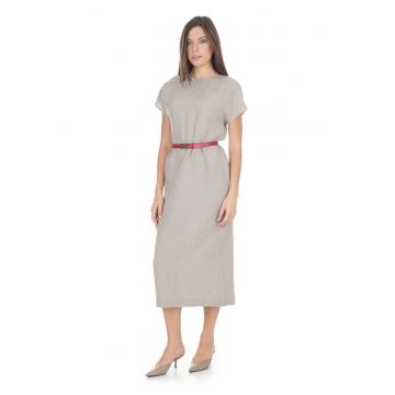 Rochie midi de in cu maneca scurta