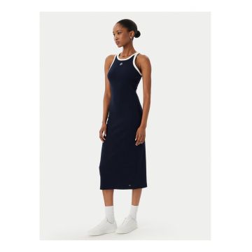 Rochie midi din bumbac si elastan - fara maneci