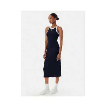 Rochie midi din bumbac si elastan - fara maneci