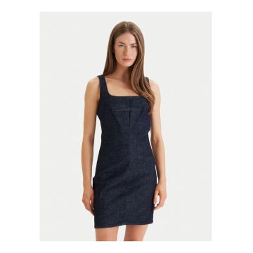 Rochie mini din amestec de lyocell cu decolteu patrat -