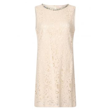 Rochie mini din dantela - Crem