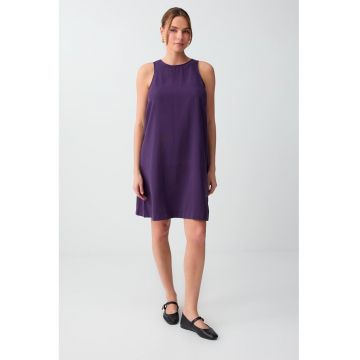 Rochie mini fara maneci din amestec de modal - Violet