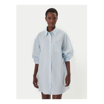 Rochie mini tip camasa lejera cu maneca lunga