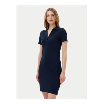 Rochie polo cambrata cu decolteu in V