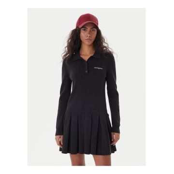 Rochie polo tricotata cu logo pe piept