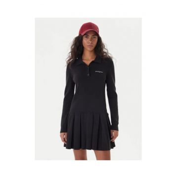 Rochie polo tricotata cu logo pe piept