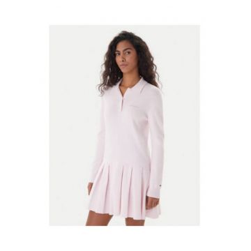 Rochie polo tricotata cu pliuri pe parte de jos