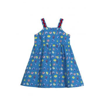 Rochie-sarafan cu model nautic - Rosu - Galben - Albastru -