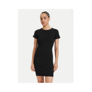 rochie scurta cambrata uni din bumbac