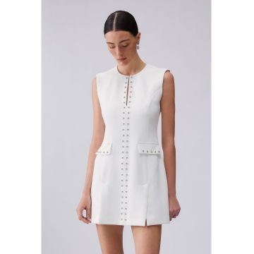 Rochie scurta cu tinte - Alb