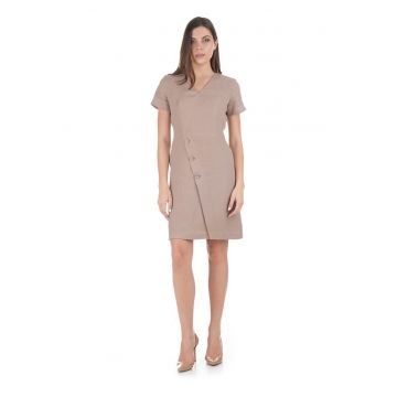 Rochie scurta din in cu decolteu in V