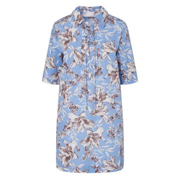 Rochie scurta din poplin - Albastru deschis