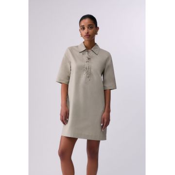 Rochie scurta din poplin - Gri