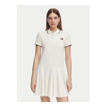 Rochie scurta evazata cu guler polo