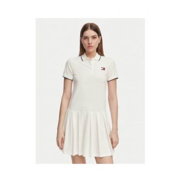 Rochie scurta evazata cu guler polo