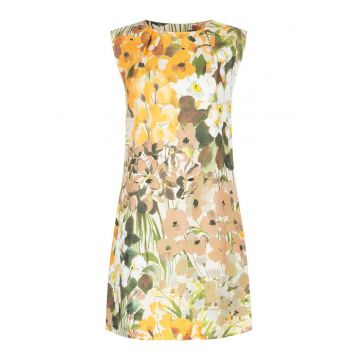 Rochie scurta fara maneci cu imprimeu floral