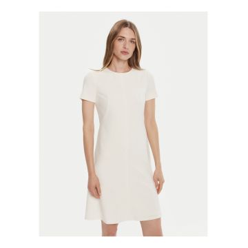 Rochie skater cu maneca scurta - bej -