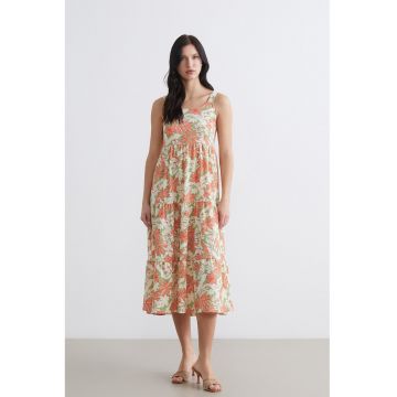 Rochie stratificata cu model floral - pentru gravide - Multicolor