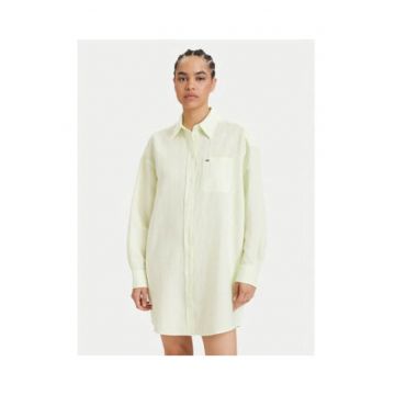Rochie tip camasa din in si bumbac