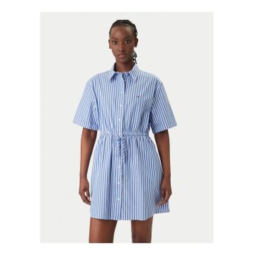 Rochie tip camasa evazata cu dungi